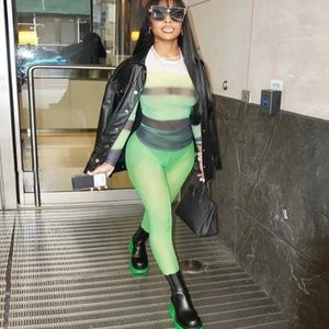 Mesh Two Piece Pants Set